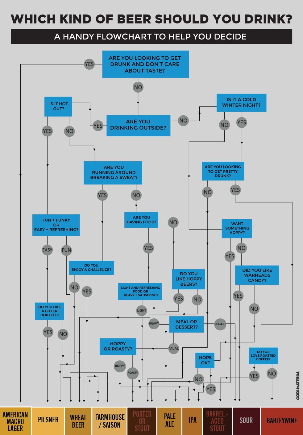 Flowchart: What Style of Beer Should You Drink? | Cool Material
