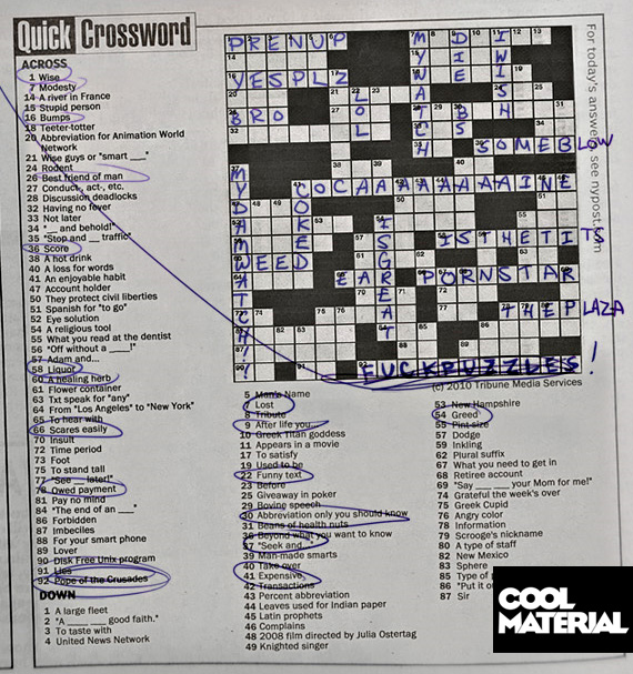 Charlie Sheen’s Crossword Leaked