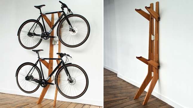 timber bike stand