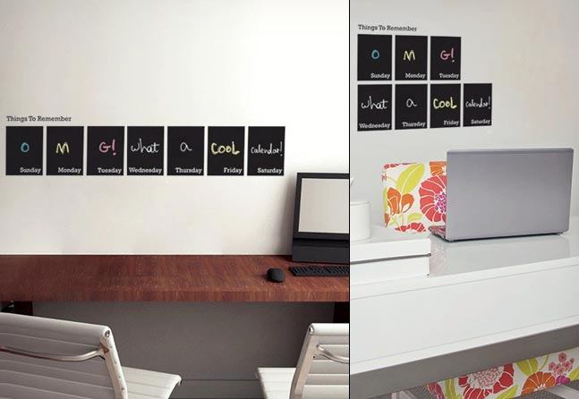 Chalkboard Weekly Calendar Decal