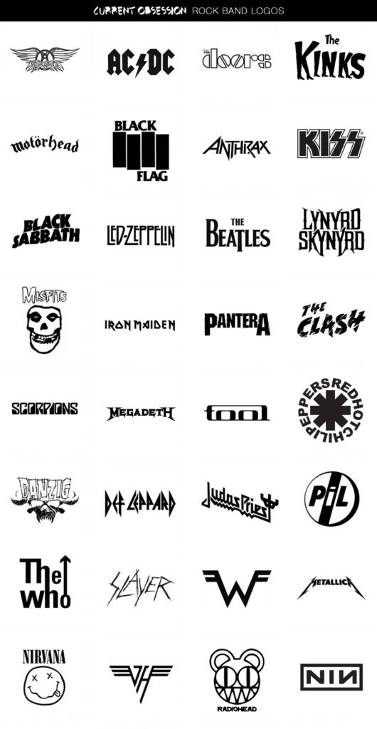 Current Obsession: Rock Band Logos
