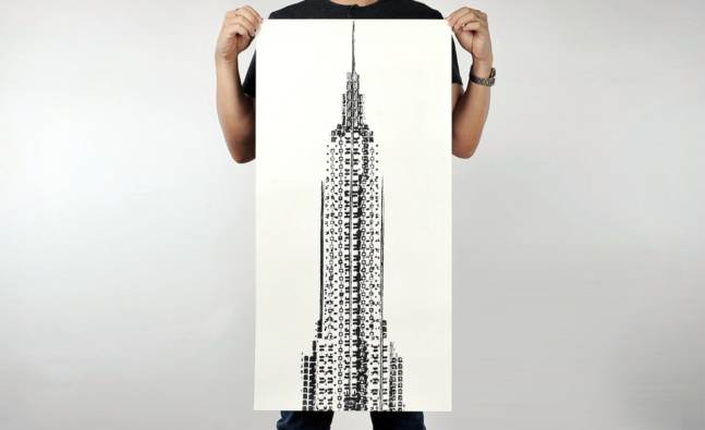The Cyclist’s Empire Print of the Empire State Building Made With Real Tire Tracks