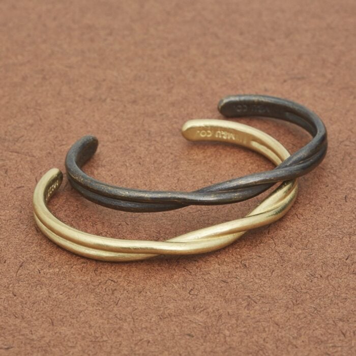 Solid Brass Twisted Cuffs Handmade in Brooklyn