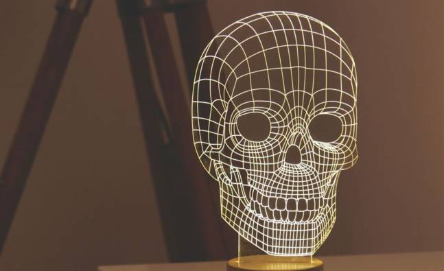 The Flat Skull Lamp Looks 3-D