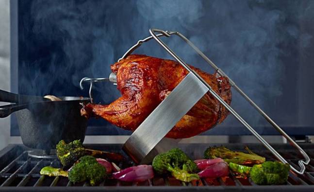 The Ultimate Chicken Roaster Cooks the Bird Upside Down