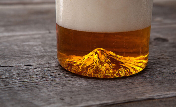 The Oregon Pint Glass Has a Little Mt. Hood on the Bottom