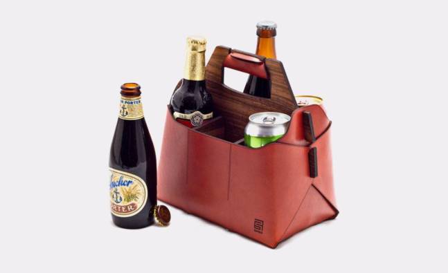 The Leather And Wood Beer Carrier You Can Take Anywhere