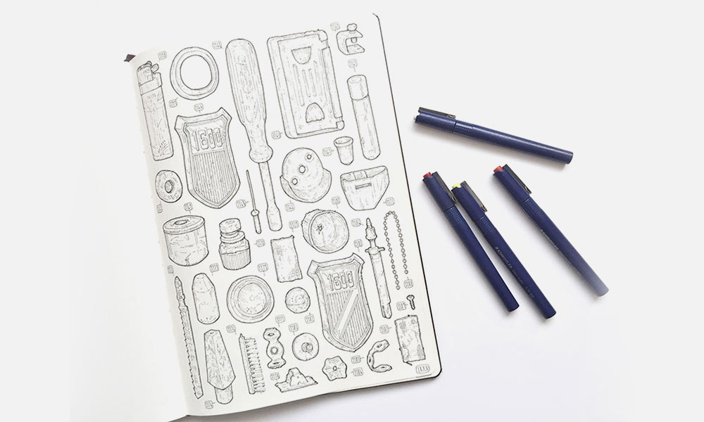 An Artist Is Drawing Every Item From His Late Grandfather’s Shed