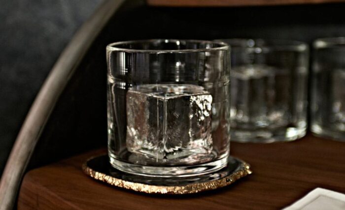 Handblown Tumblers with Built in Glass Ice Cubes