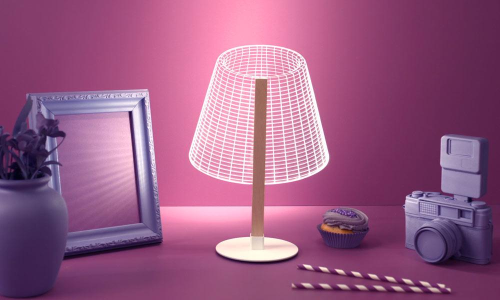 Illusion Optique 3D Bulbing Lampe LED Lampes de lecture Lumineux Abat-jour HC