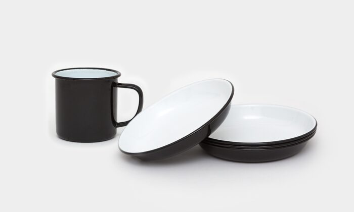 Falcon Enamelware Deep Plates and Mugs