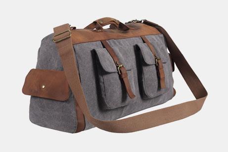 Polare-Genuine-Leather-Canvas-Travel-Bag
