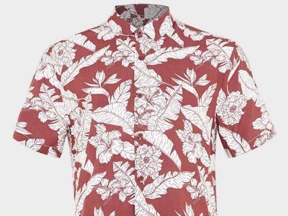 Topman-Red-and-White-Hawaiian-Print-Short-Sleeve-Shirt
