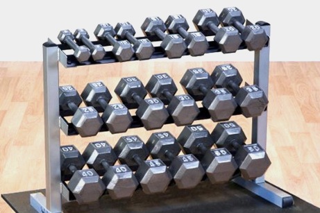 body-solid-gdr363-hex-dumbbells-with-rack