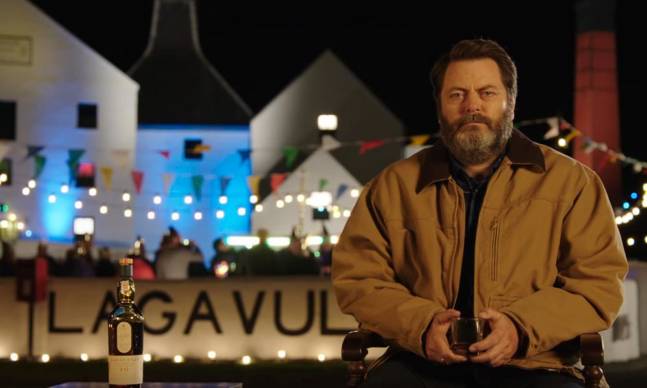 Watch Nick Offerman Ring in the New Year by Drinking Scotch for an Hour