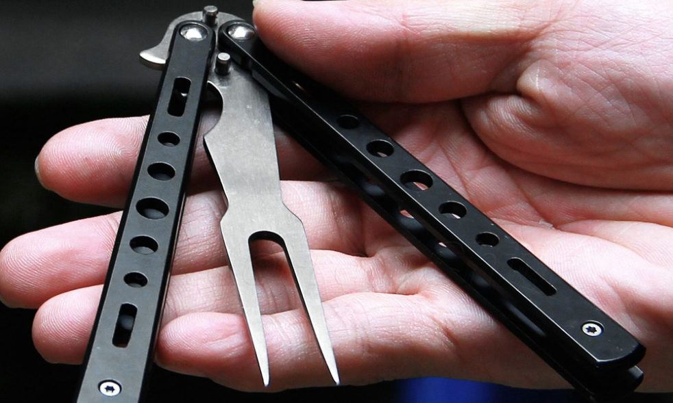 Butterfly Knife BBQ Fork Bottle Opener Cool Material