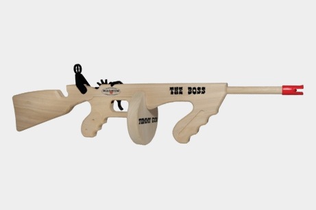 SOLID WOOD ELASTIC SHOOTING 21 in MACHINE GUN rubber band shooter toy RIFLE 
