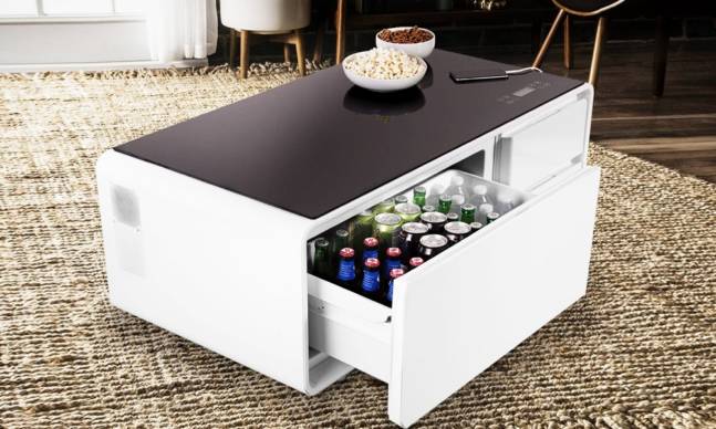 This Coffee Table Has a Refrigerated Drawer