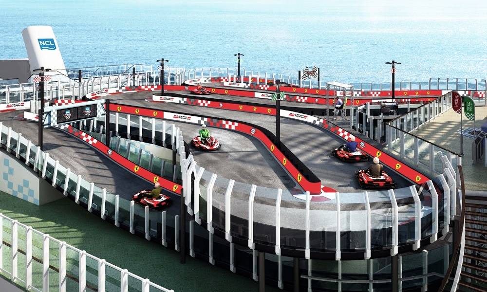 Norwegians-Newest-Cruise-Ship-Has-a-Ferrari-Go-Kart-Track