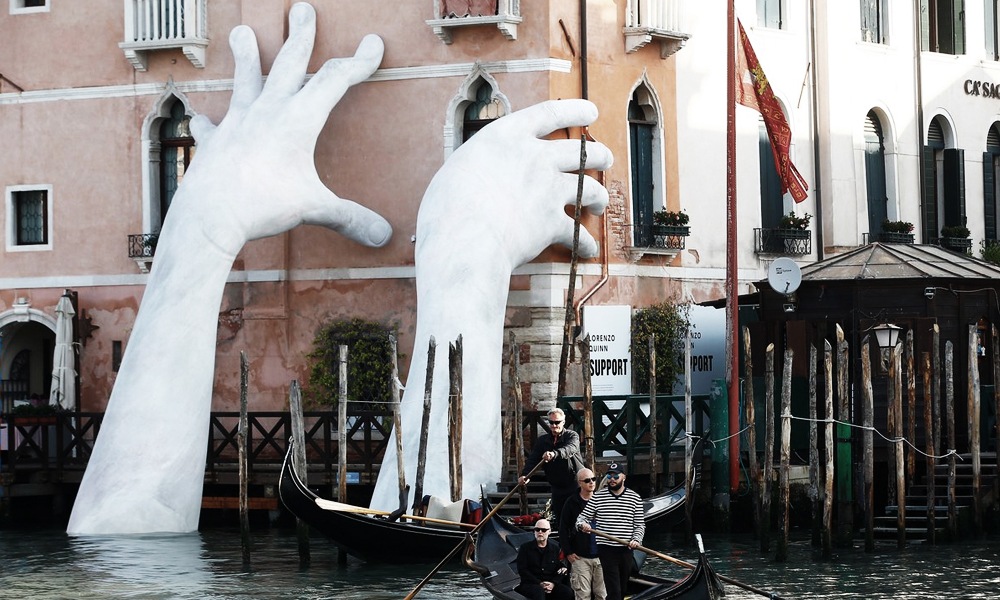 Giant Hands of Venice’s Grand Canal
