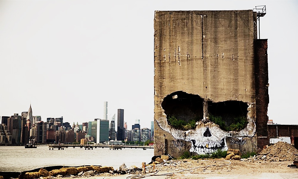 An Artist Transformed a Crumbling Building Into a Skull