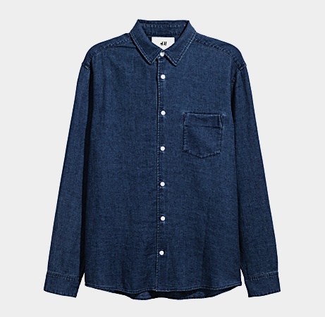 H&M-Linen-Blend-Denim-Shirt