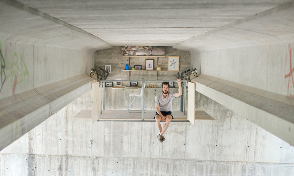 This Designer Built a Workspace Under a Bridge