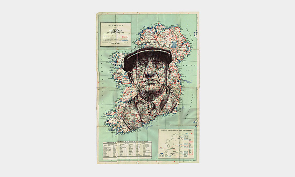 Ballpoint-Pen-Portraits-on-Vintage-Maps-and-Stationary-3