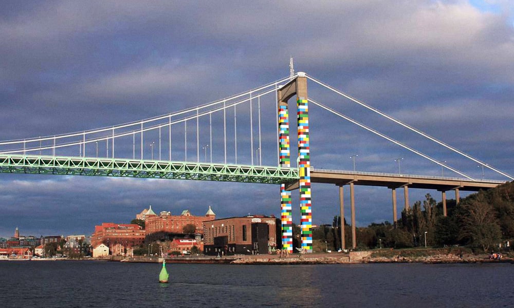 A Bridge in Sweden Looks Like It Was Built from LEGO Bricks