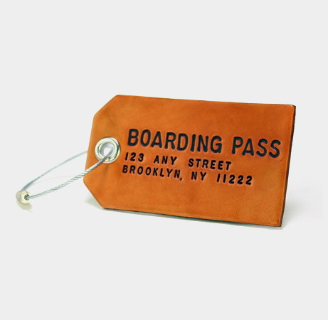 Boarding Pass Custom Leather Luggage Tag