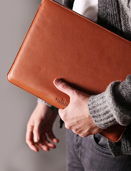 Harber London Slim Leather Macbook Sleeve Case