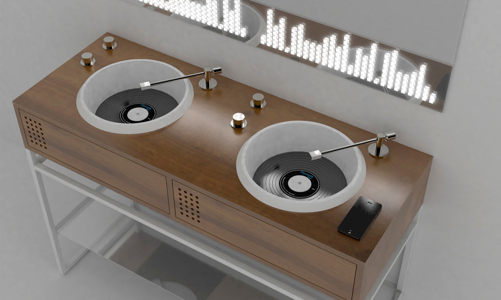 Olympia Ceramica’s New Sinks are Modeled After Turntables