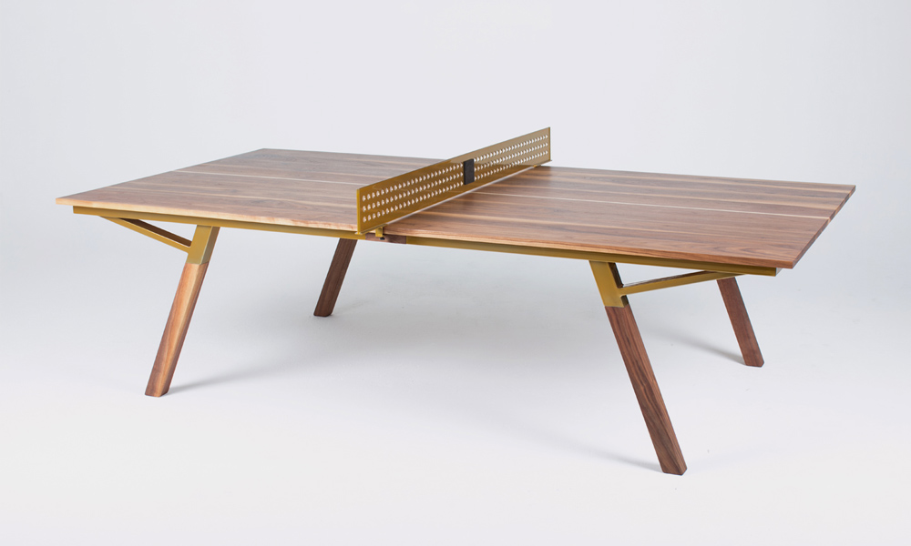 The Woolsey Ping Pong Table Is Made from Hardwood and Brass