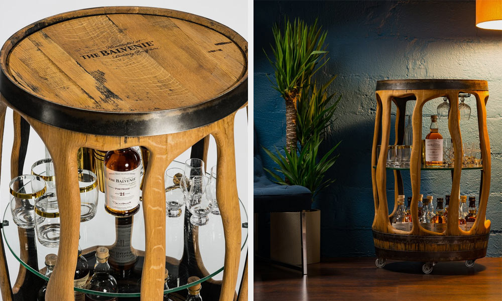 Balvenie-Bar-Cart-Is-Made-from-Old-Whiskey-Barrels-2