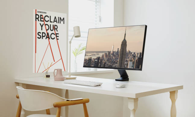 The New Samsung Space Monitor Sits Flat Against the Wall