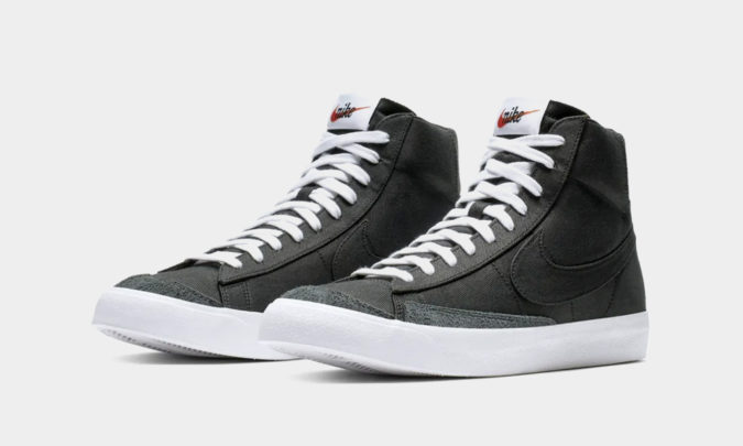 Nike Blazer Mid ’77 Black Canvas Sneakers | Cool Material