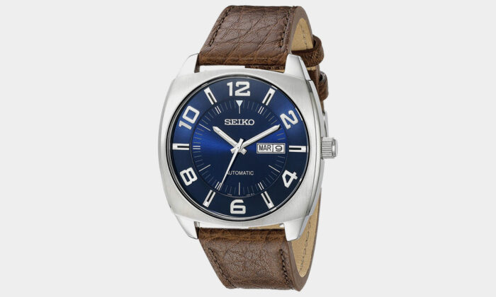 Seiko-Blue-Dial-Brown-Leather-Strap-Automatic-Watch