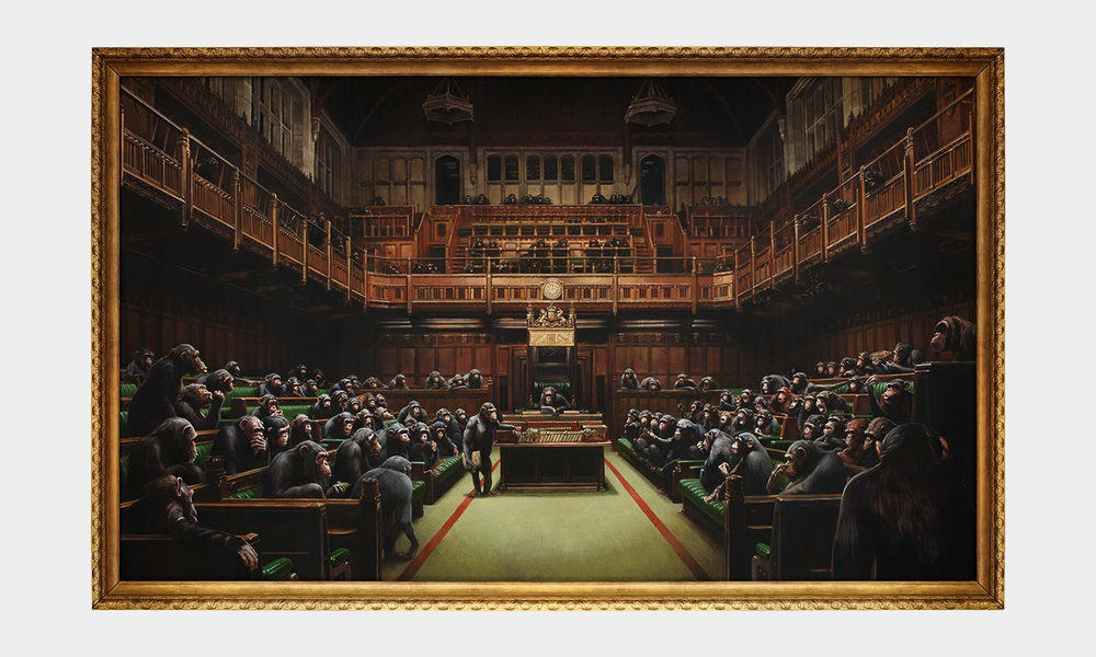 Banksy’s ‘Devolved Parliament’ Painting Is Going to Auction