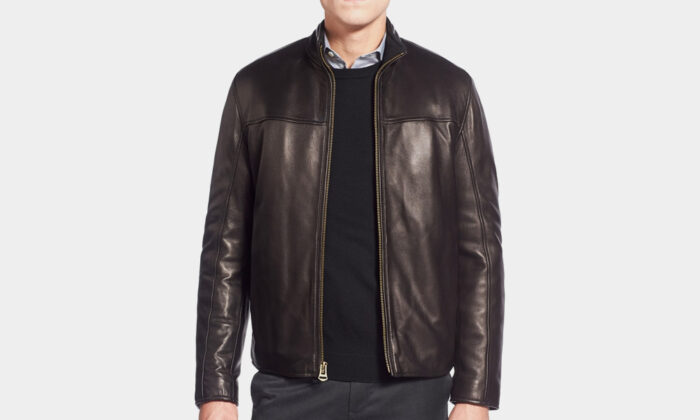 Cole-Haan-Lambskin-Leather-Moto-Jacket