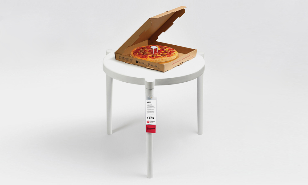 Pizza Hut x IKEA Säva Table Collaboration