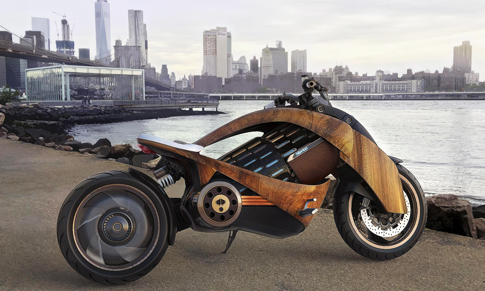 Newron Motors Electric Motorcycles are Accented with Real Wood