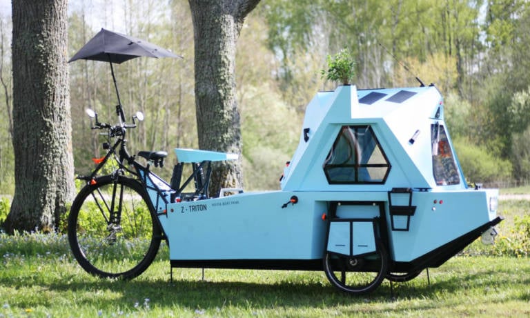 The Z-Triton Combines a Tricycle and Amphibious Tiny House | Cool Material