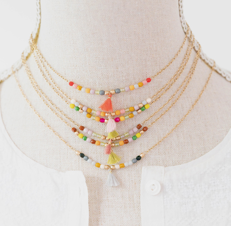 Nest Pretty Things Colorful Dainty Tassel Necklace