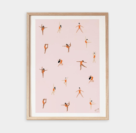 Emma Make Studio Dancers in Orange Giclee Print