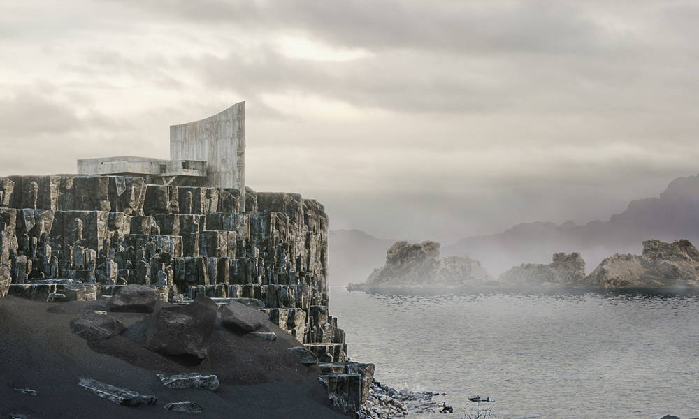 Mahmoud-Sherifs-The-Director-Is-a-Brutalist-Housing-Concept-Perched-on-the-Edge-of-a-Cliff-1