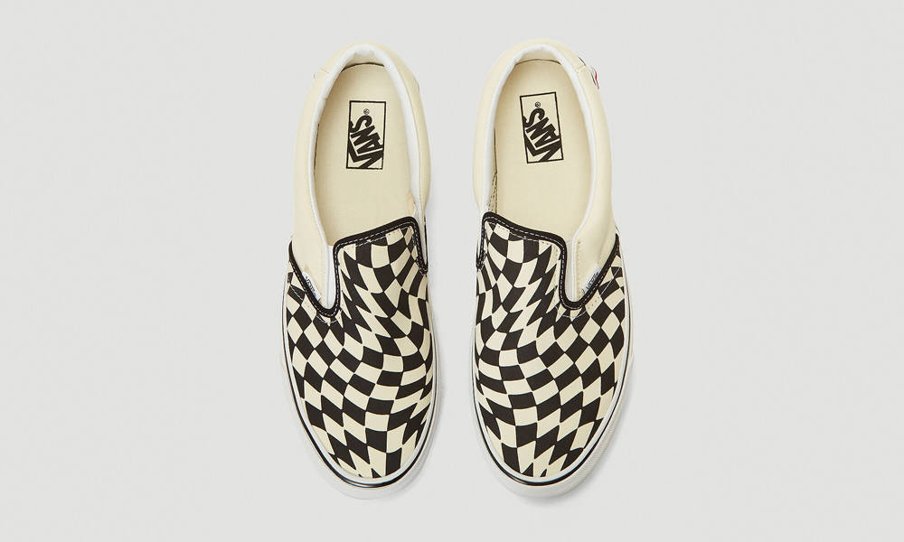 Vans UA Classic Slip-On Twist Checkerboard Sneakers | Cool Material برادة ماء خزان داخلي
