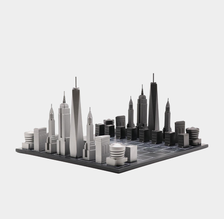 Premium Metal New York Skyline Chess Set