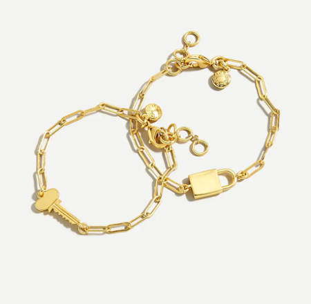 Lock-&-Key-Gold-Bracelet-Set