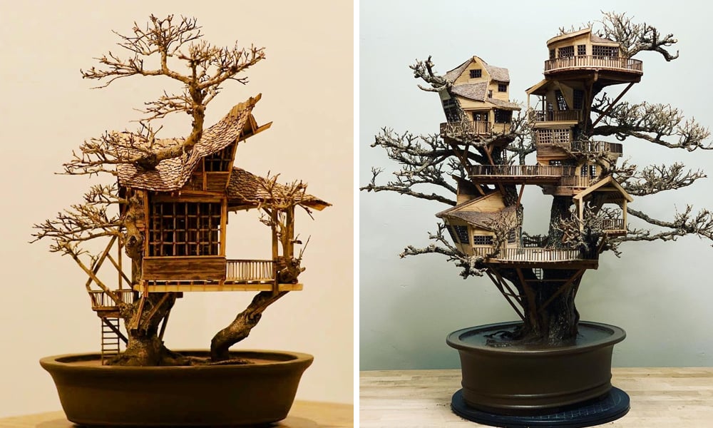 Dave Creek’s Handcrafted Bonsai Treehouses