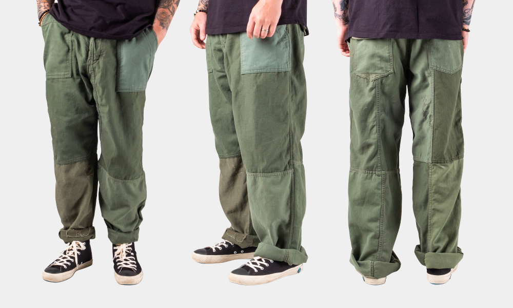 Lone Star’s Patchwork Fatigue Pants Were Made from Vintage Military Laundry Bags